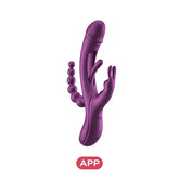 Purple Rabbit Vibrator with Anal Beads